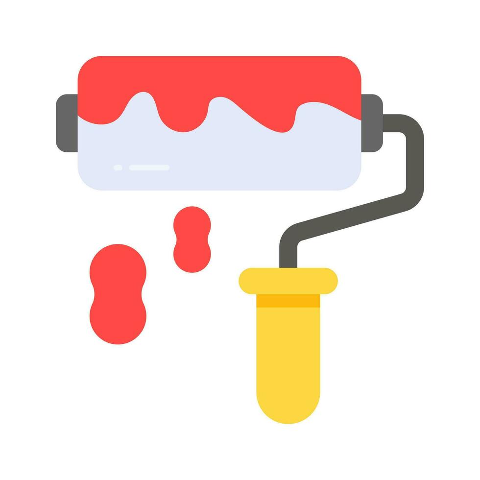 Premium flat icon of paint roller, customizable vector