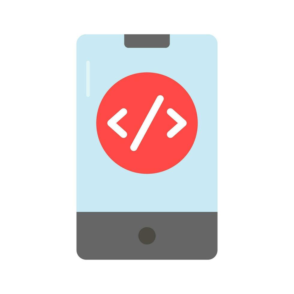 Editable vector of mobile app development, mobile app coding icon