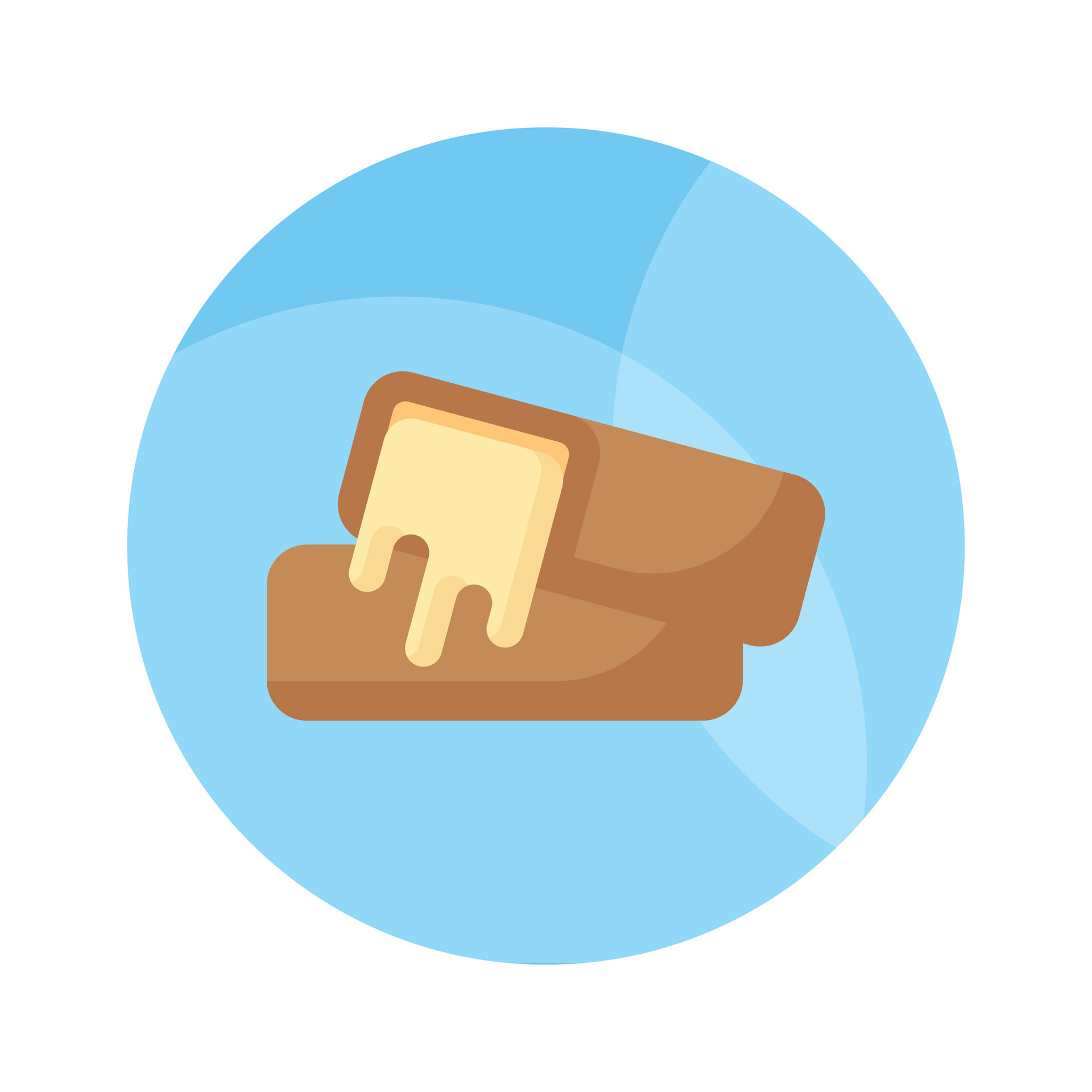 Chocolate bar filled with caramel, an icon of caramel chocolate in