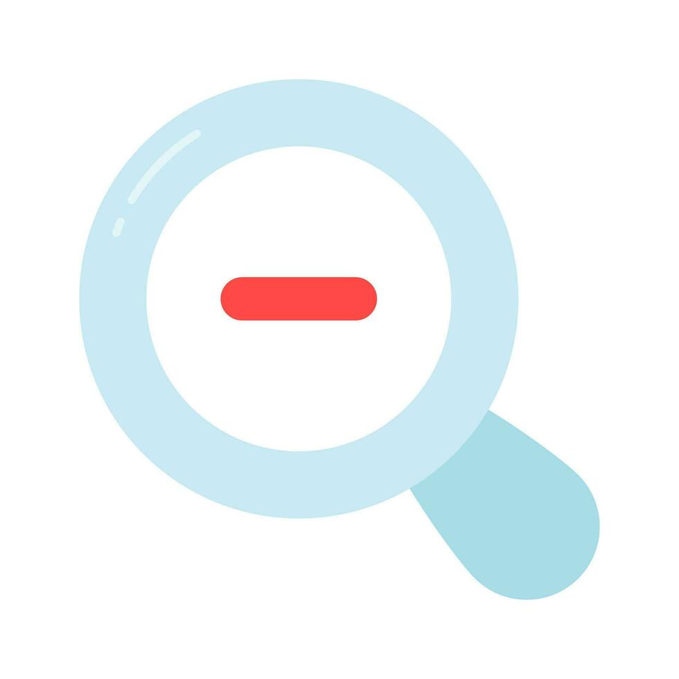 Minus sign inside the magnifier concept icon of zoom out in flat style vector