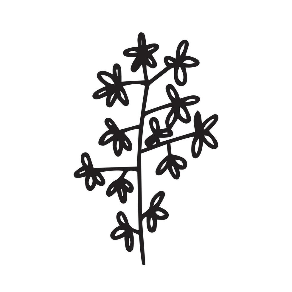 Vector little flowers plant doodle illustration