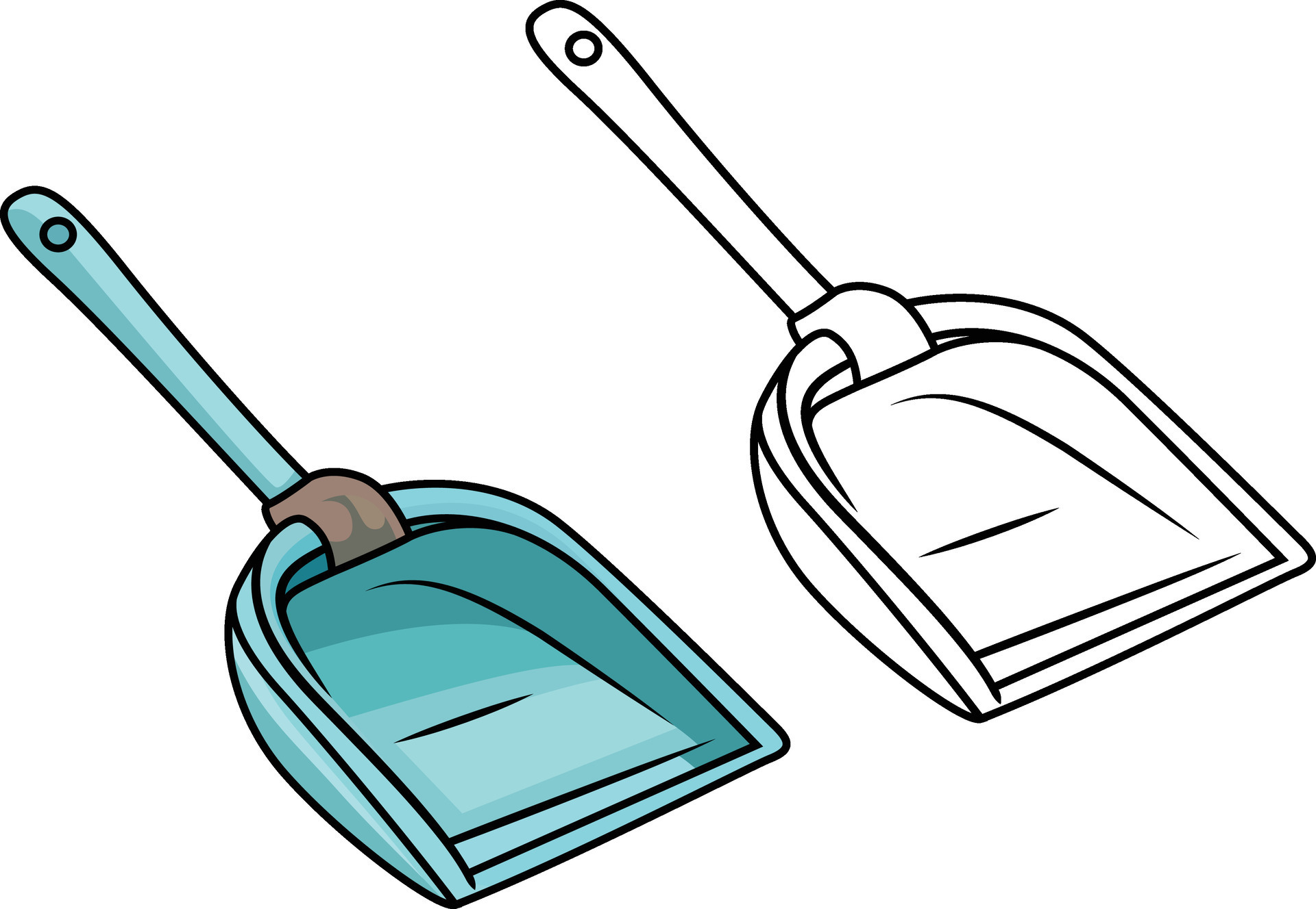 Dust pan cartoon vector illustration , plastic dustpan stock vector