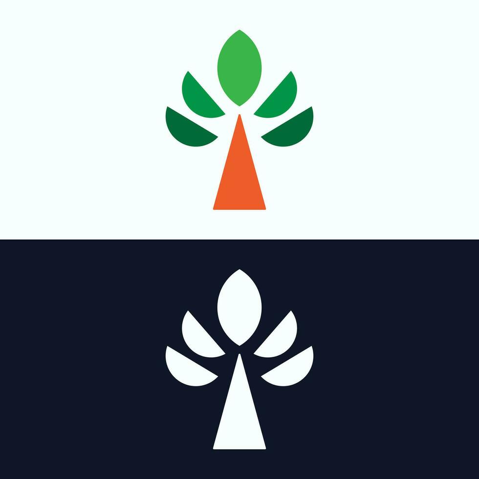 Simple tree vector logo icon.