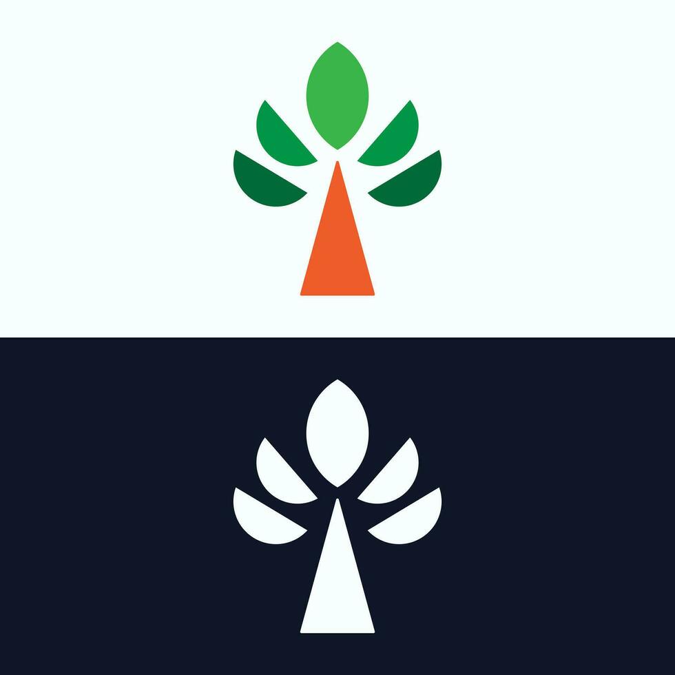 Simple tree vector logo icon.