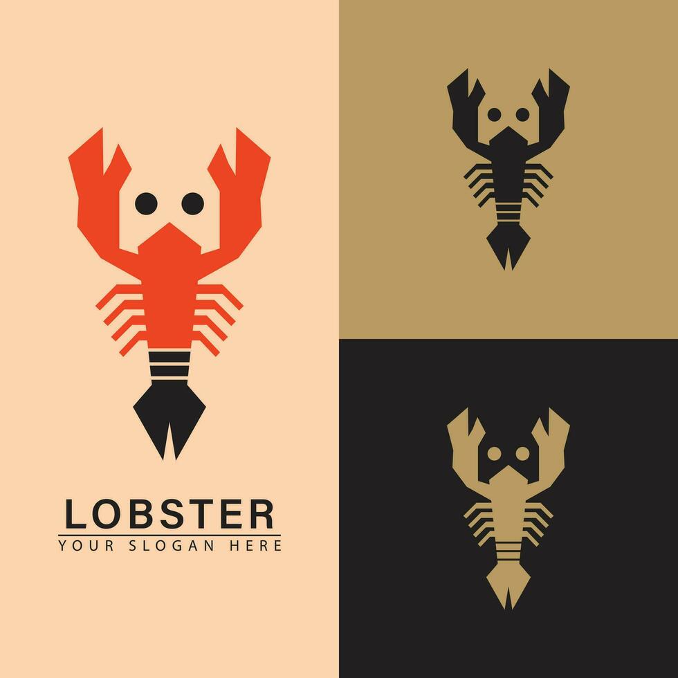 simple lobster food logo icon. vector