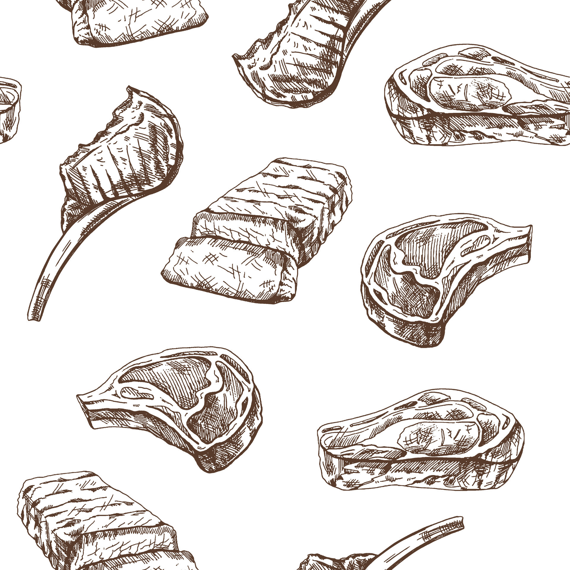 sausage salad steak drawing graphic - Stock Image - Everypixel
