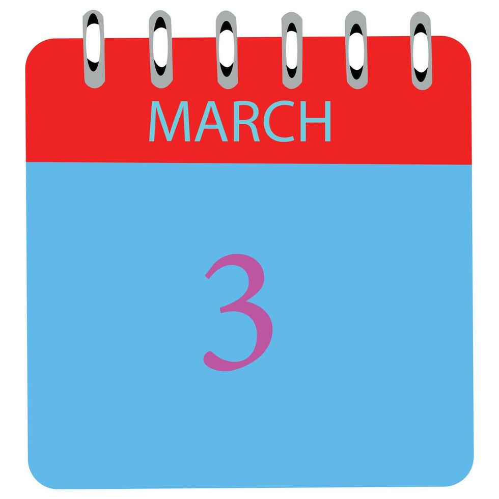 March3 Calendar Daily Icon Date Month 26368499 Vector Art at Vecteezy