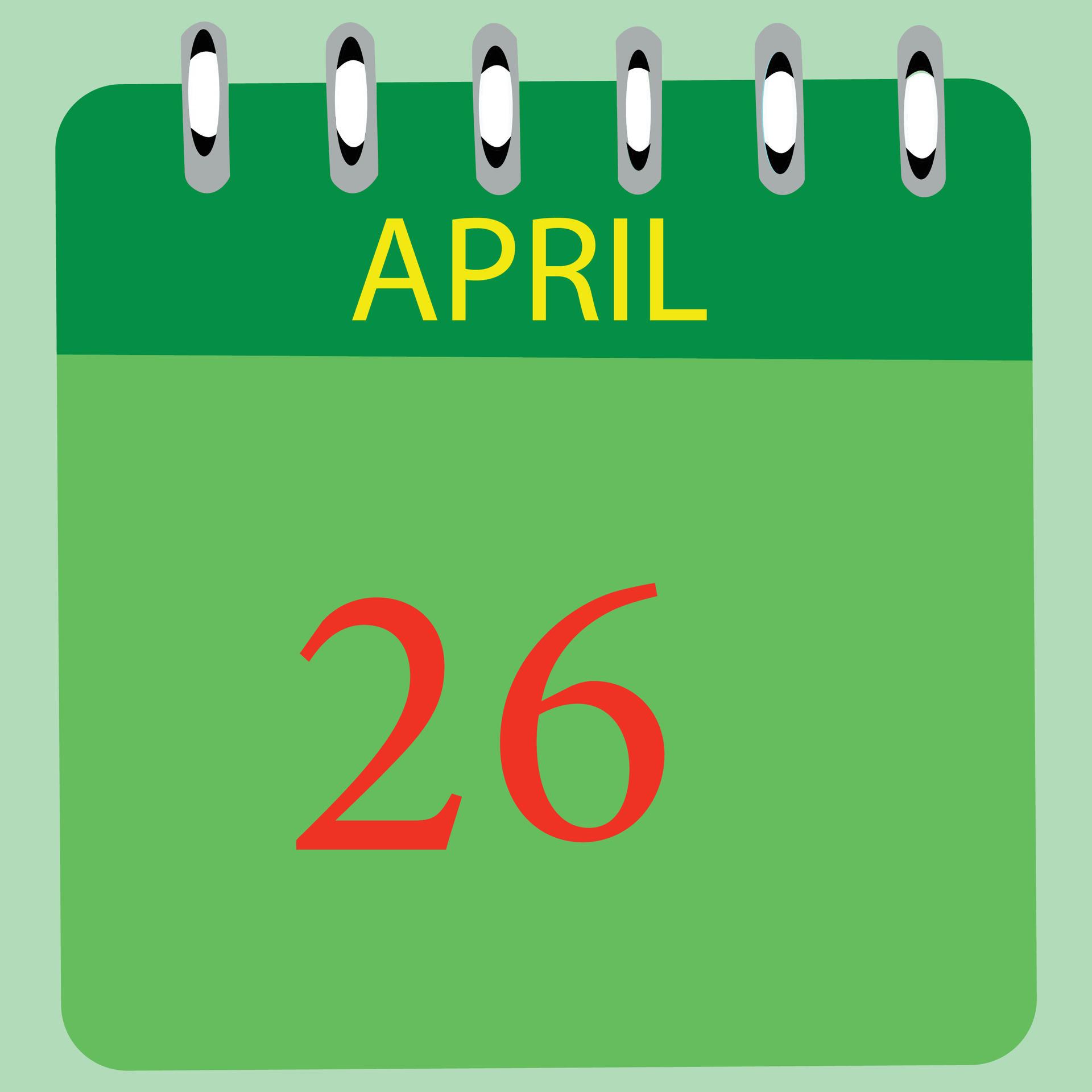 April 26 Calendar Daily Icon Date Month 26368513 Vector Art at