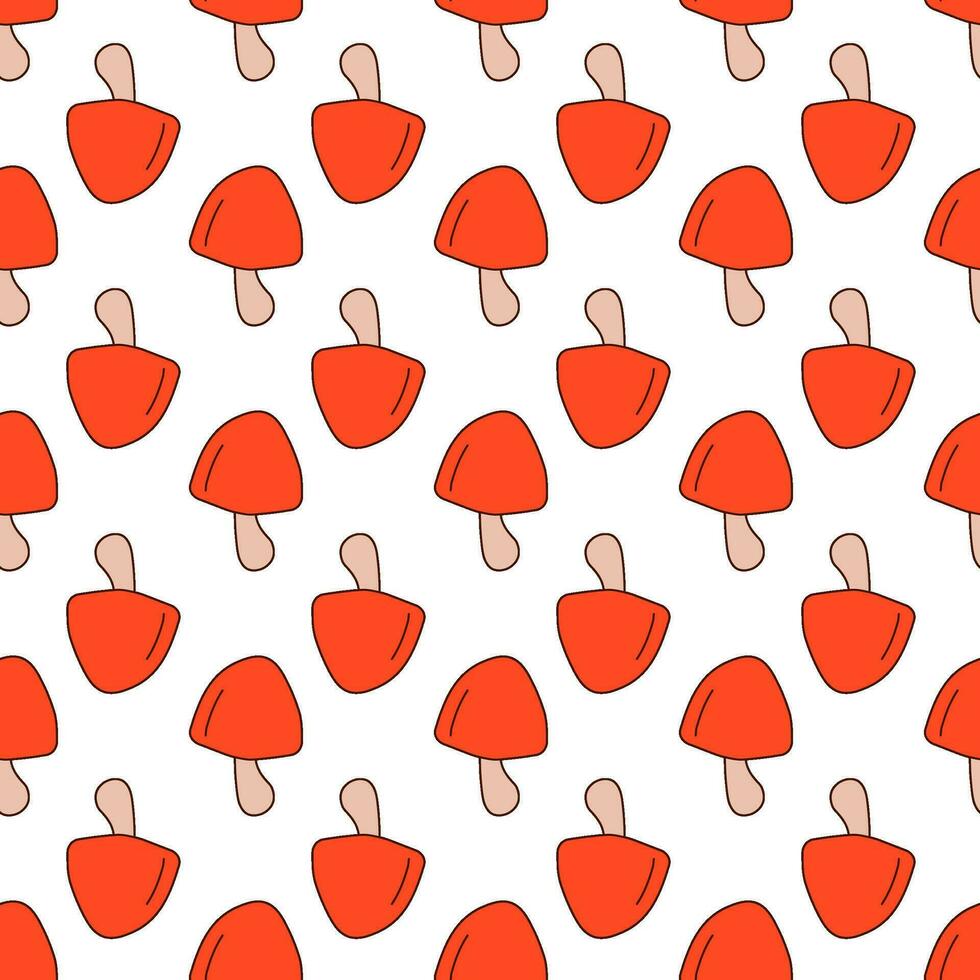 Mushroom pattern. Mushroom seamless pattern. Mushroom background. Retro pattern vector