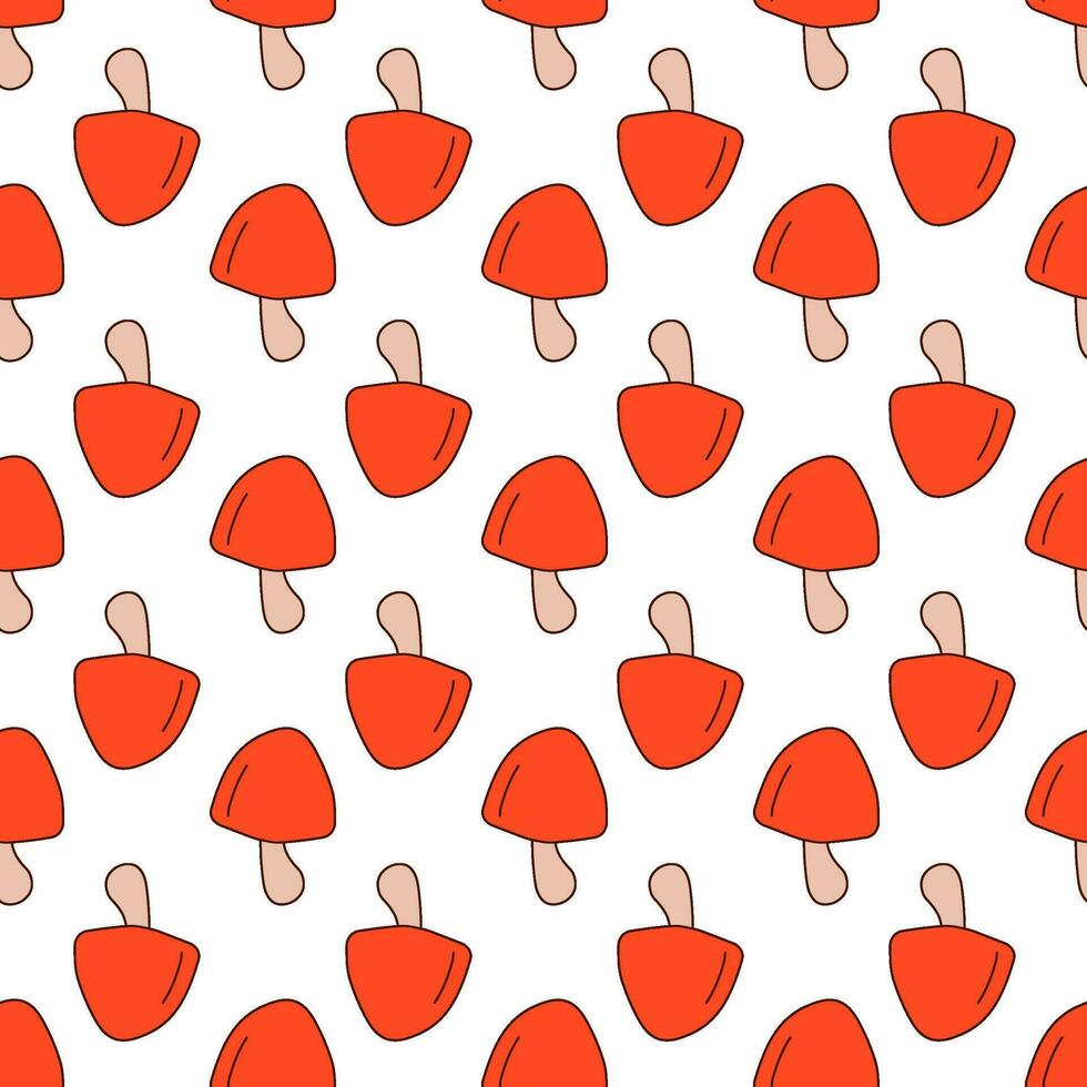 Mushroom pattern. Mushroom seamless pattern. Mushroom background. Retro pattern vector