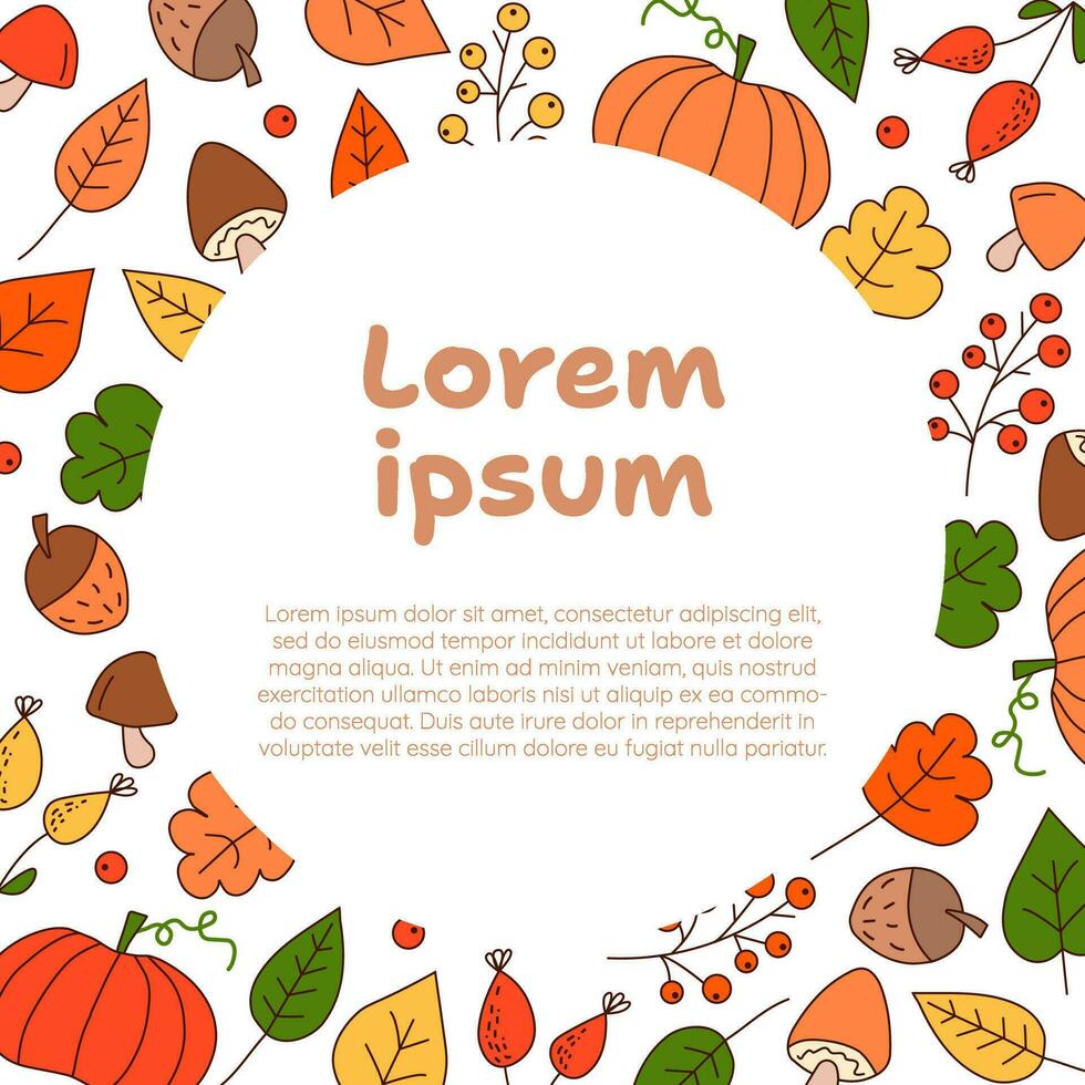 Background for the autumn sale, banner or leaflet design. Autumn banner with bright beautiful leaves in a frame. vector