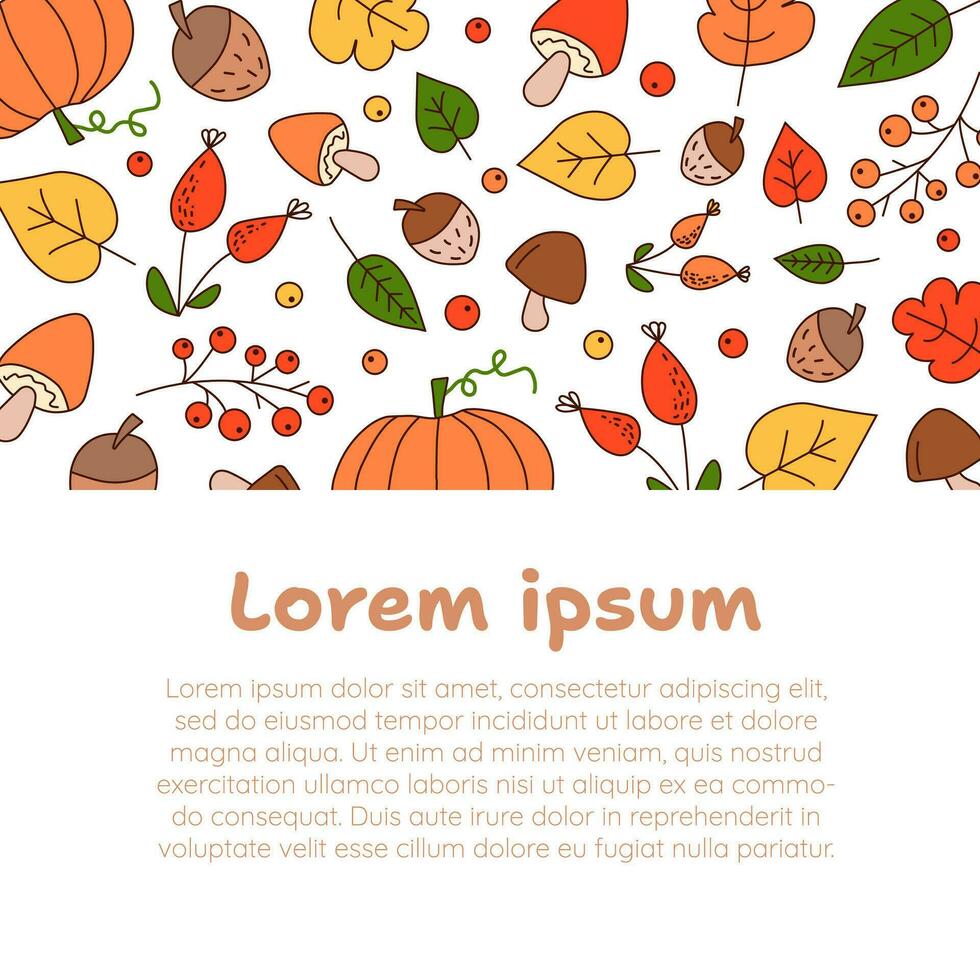 Background for the autumn sale, banner or leaflet design. Autumn banner with bright beautiful leaves in a frame. vector