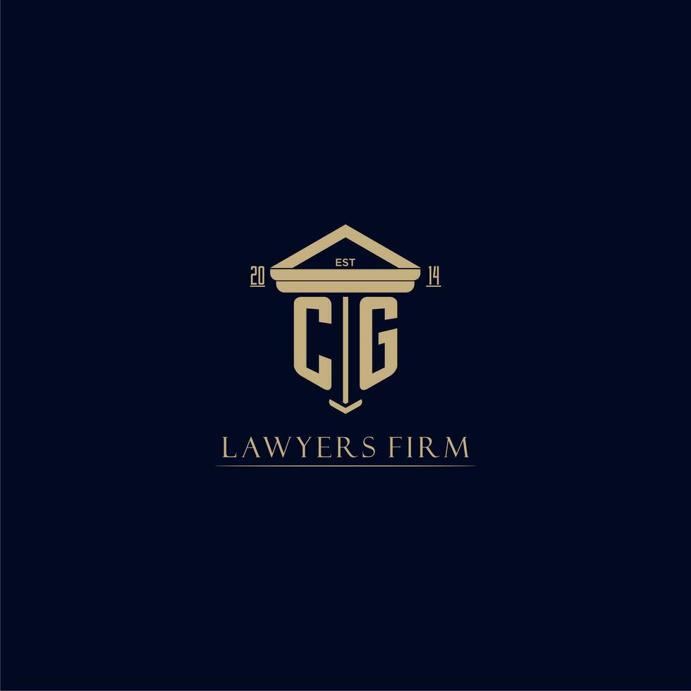 CG initial monogram lawfirm logo with pillar design vector