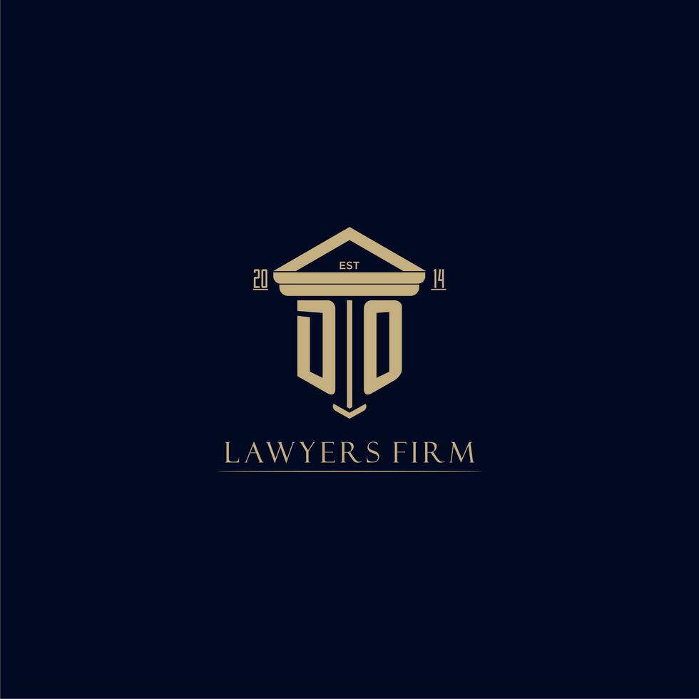 DO initial monogram lawfirm logo with pillar design vector