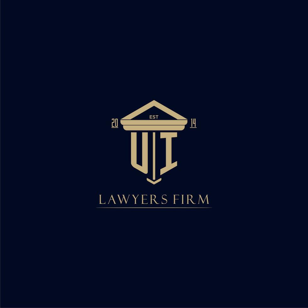 UI initial monogram lawfirm logo with pillar design vector