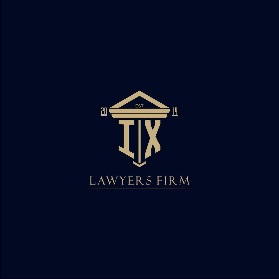 IX initial monogram lawfirm logo with pillar design vector