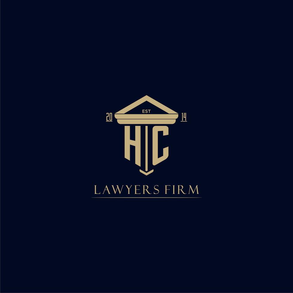 HC initial monogram lawfirm logo with pillar design vector