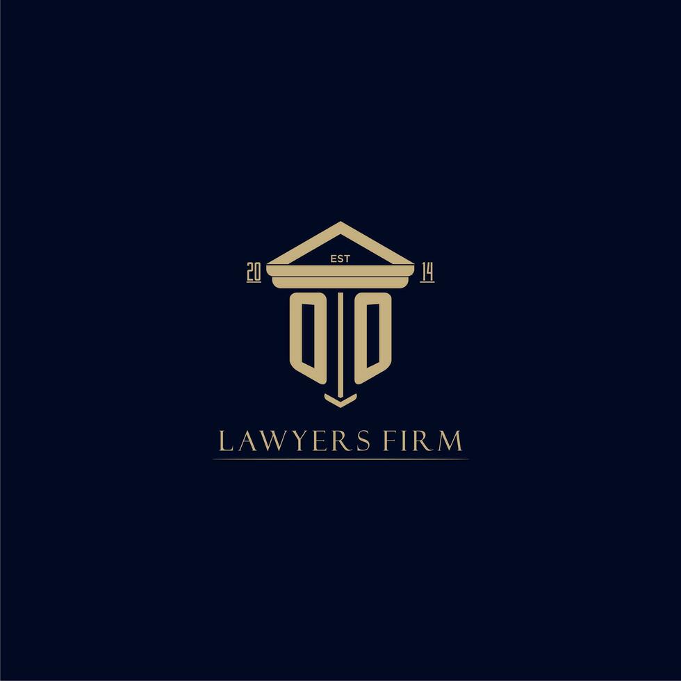OO initial monogram lawfirm logo with pillar design vector
