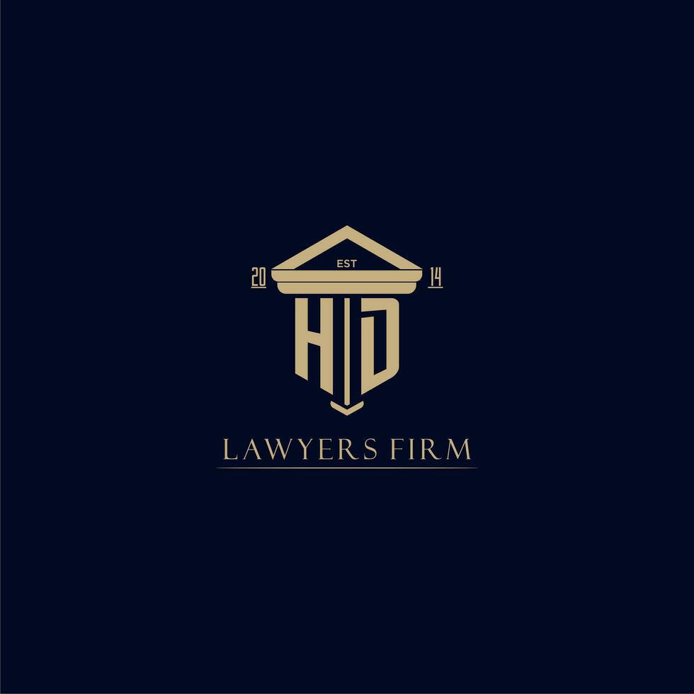HD initial monogram lawfirm logo with pillar design vector
