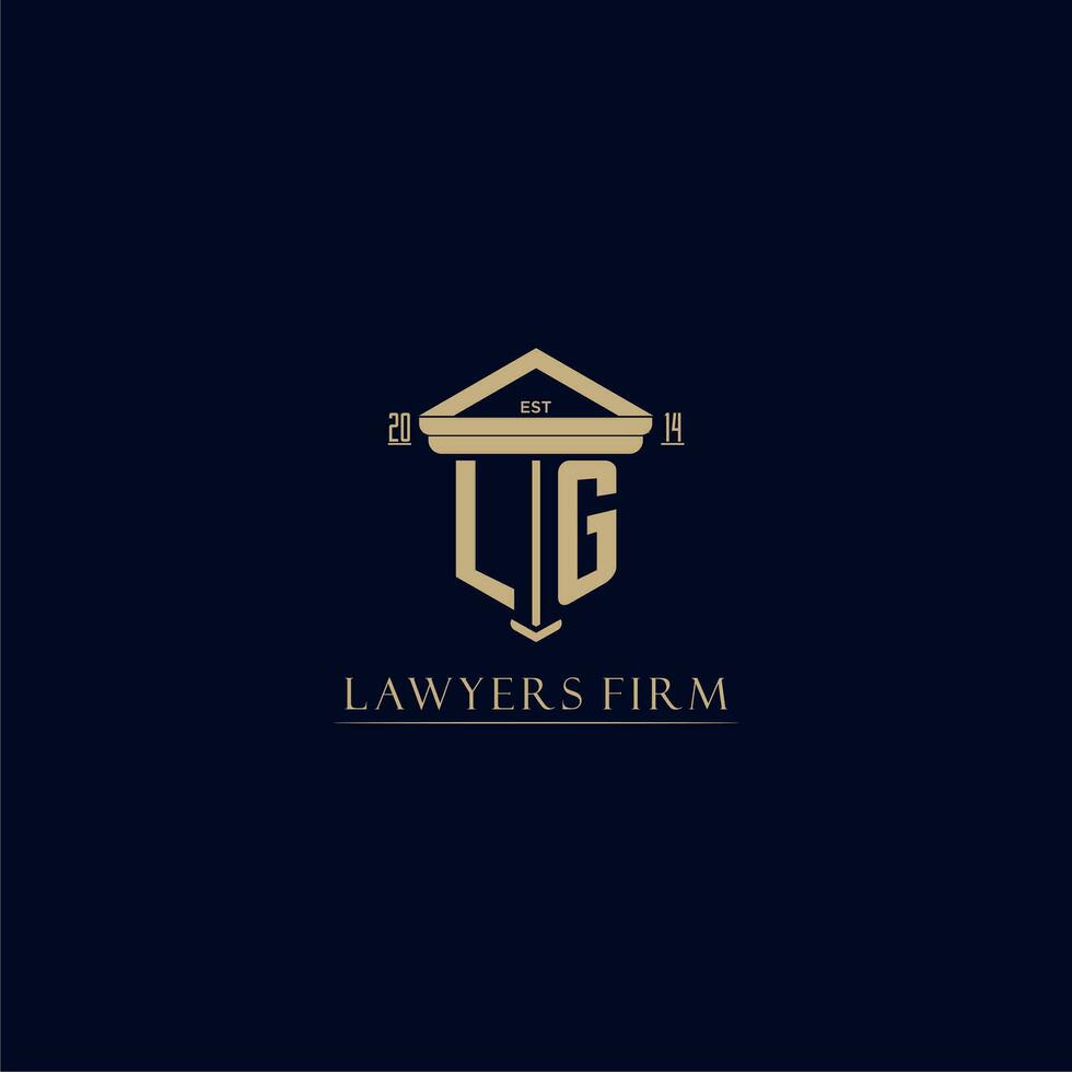 LG initial monogram lawfirm logo with pillar design vector