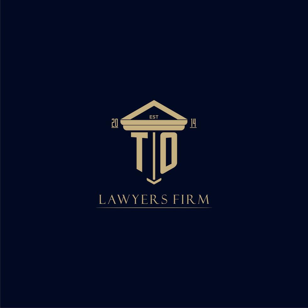 TO initial monogram lawfirm logo with pillar design vector