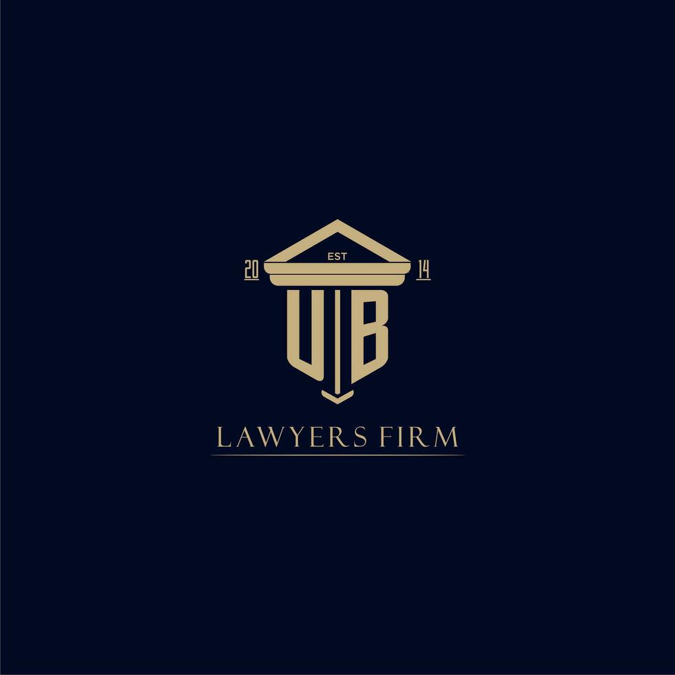 UB initial monogram lawfirm logo with pillar design vector