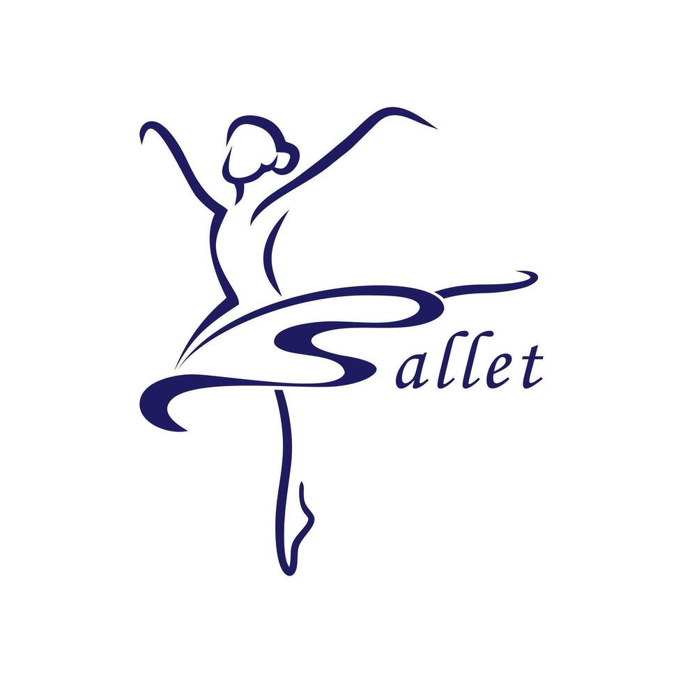 ilustración de un logo representando un ballet persona, como bien como un falda formando el letra si vector
