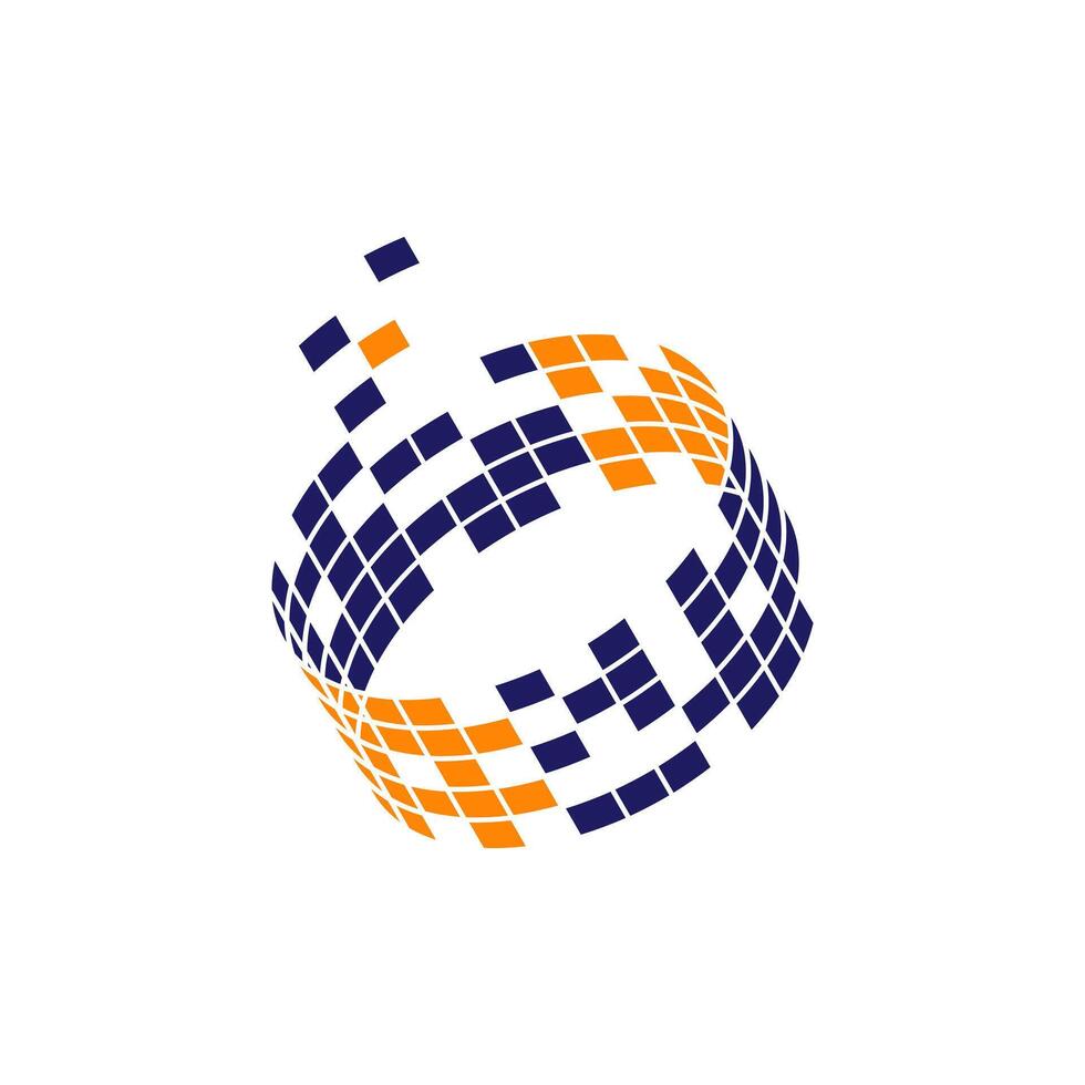 logo illustration depicting data processing vector