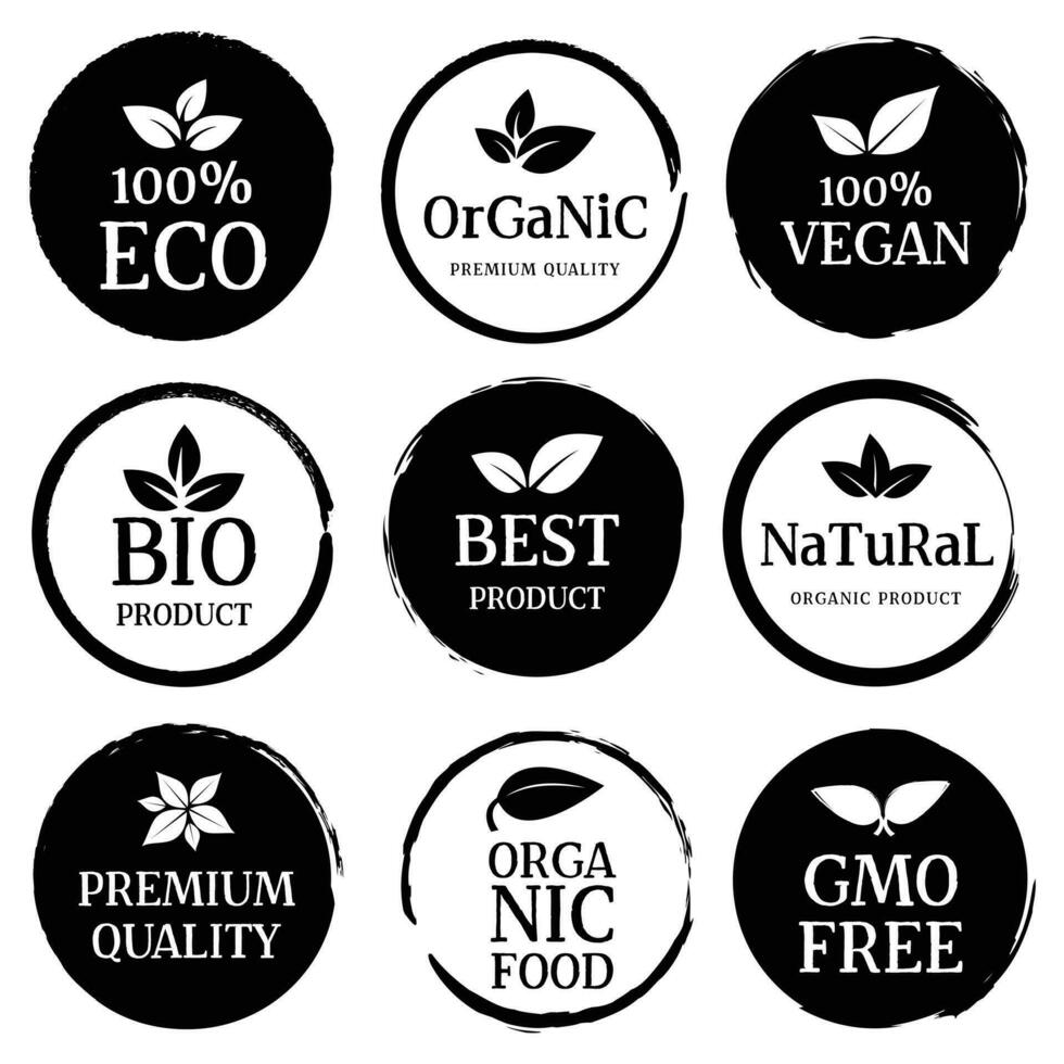 Organic food, natural product, healthy life and farm fresh for food and drink promotion. vector