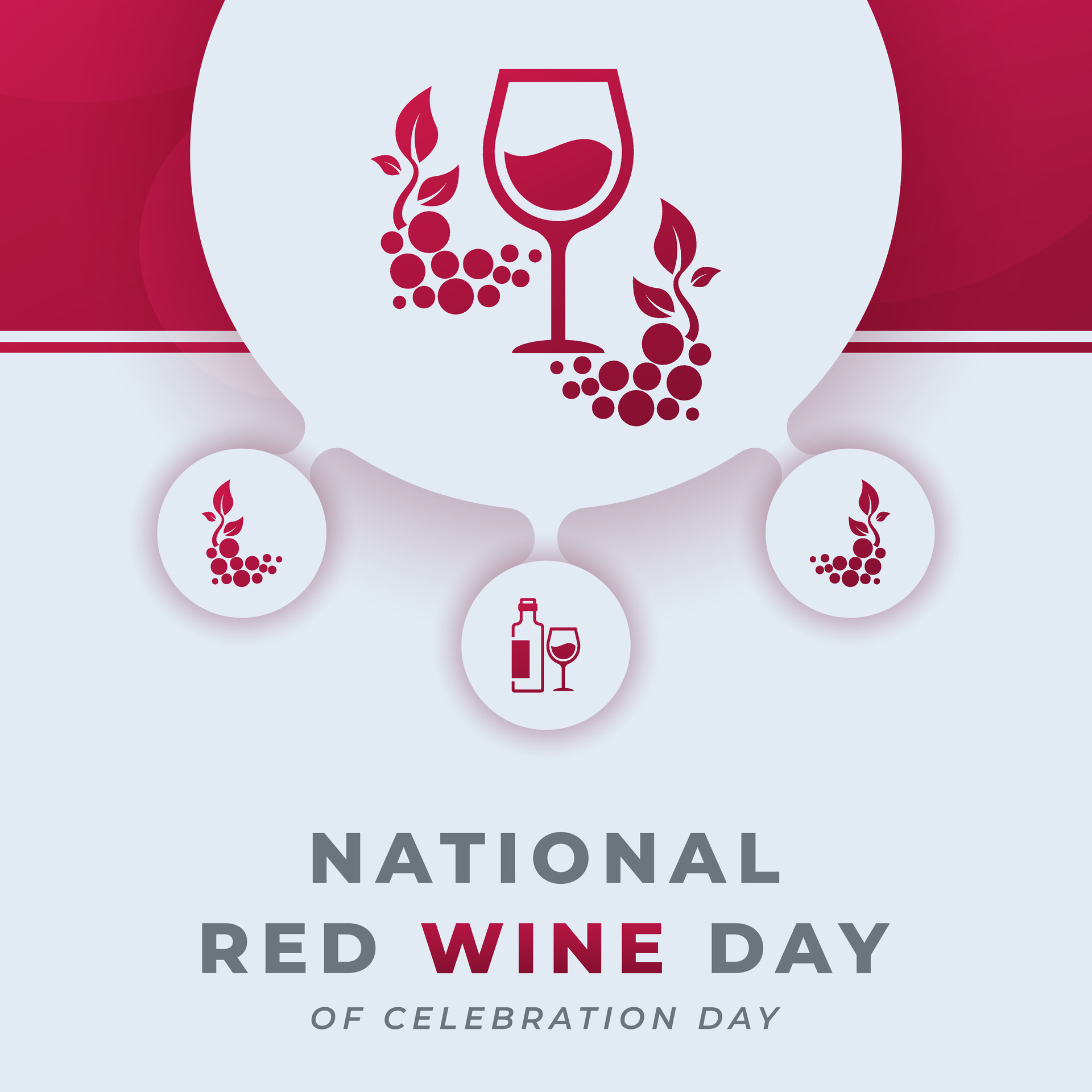 National Red Wine Day Celebration Vector Design Illustration for
