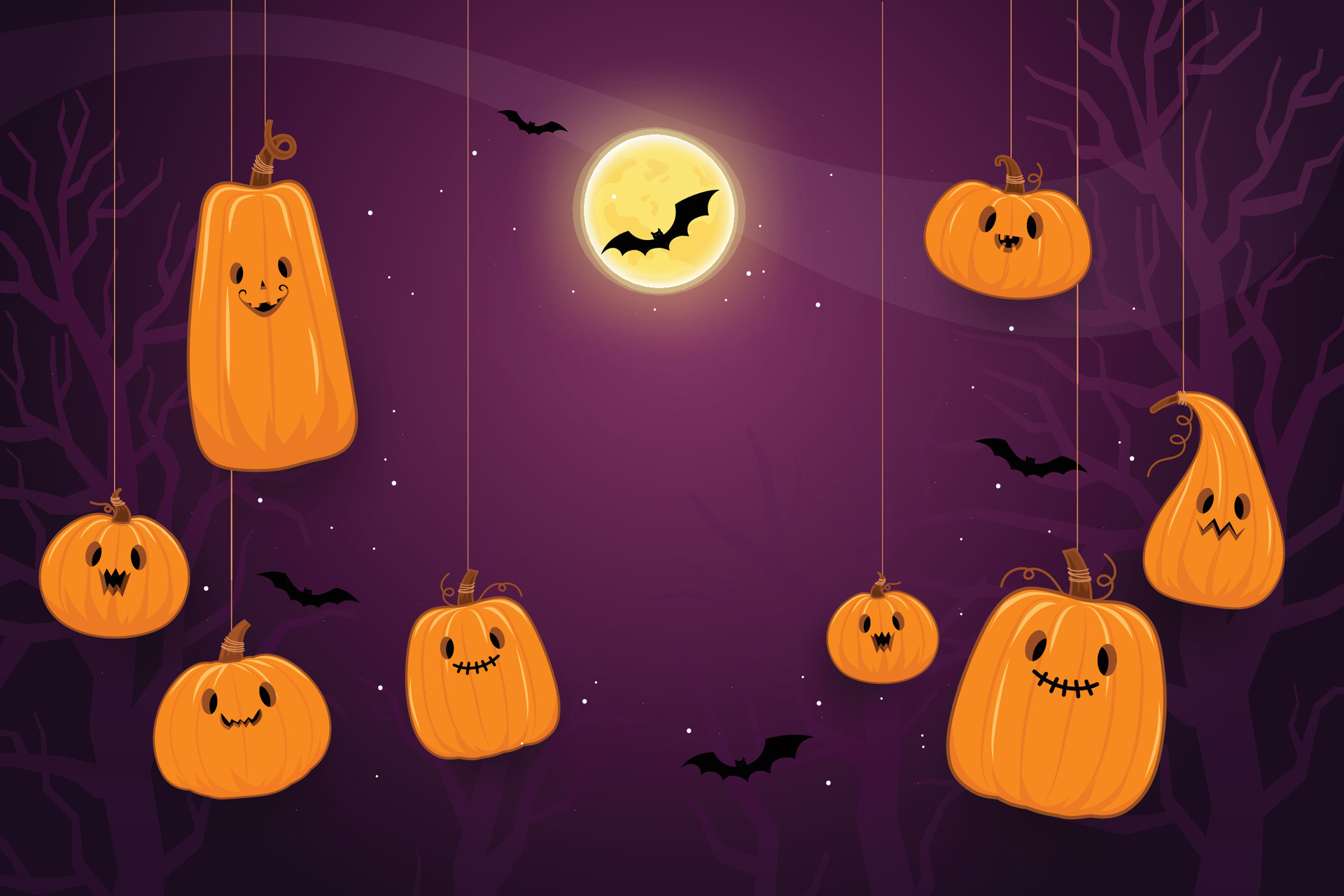 halloween-card-template-with-full-moon-spooky-castle-pumpkins-and