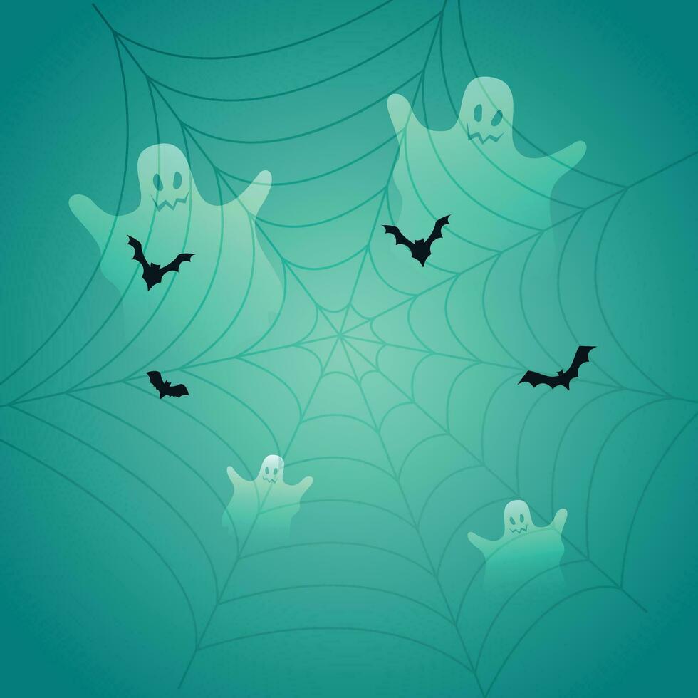 Holiday background with spiders and web. Seasonal illustration vector