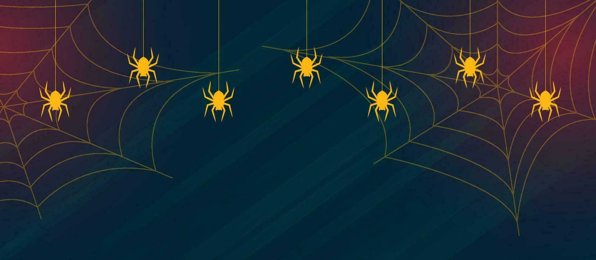Holiday background with spiders and web. Seasonal illustration vector
