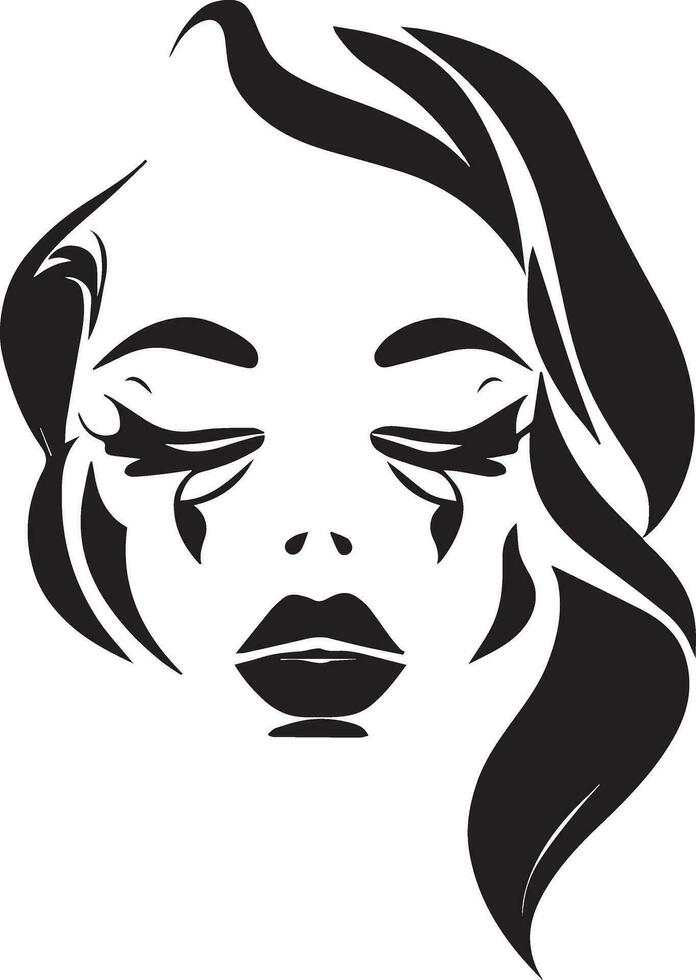 Women face tattoo design illustration vector art