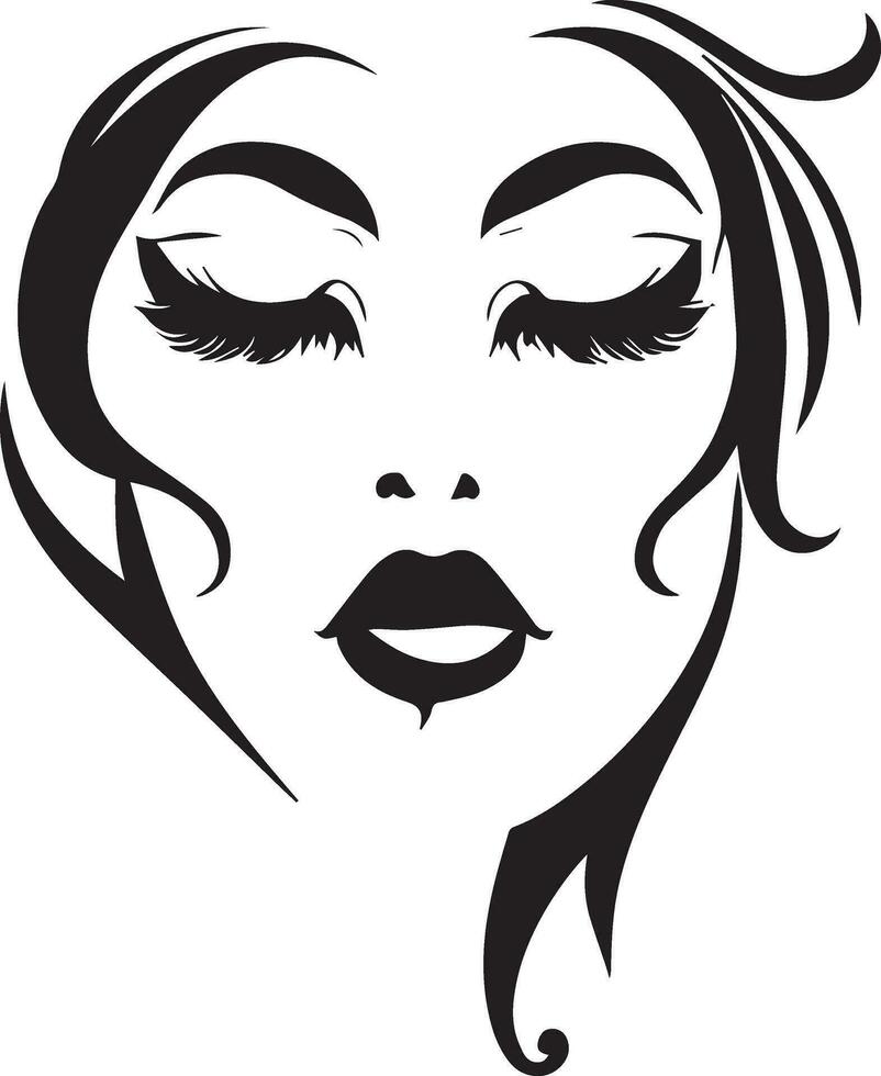 Women face tattoo design illustration vector art