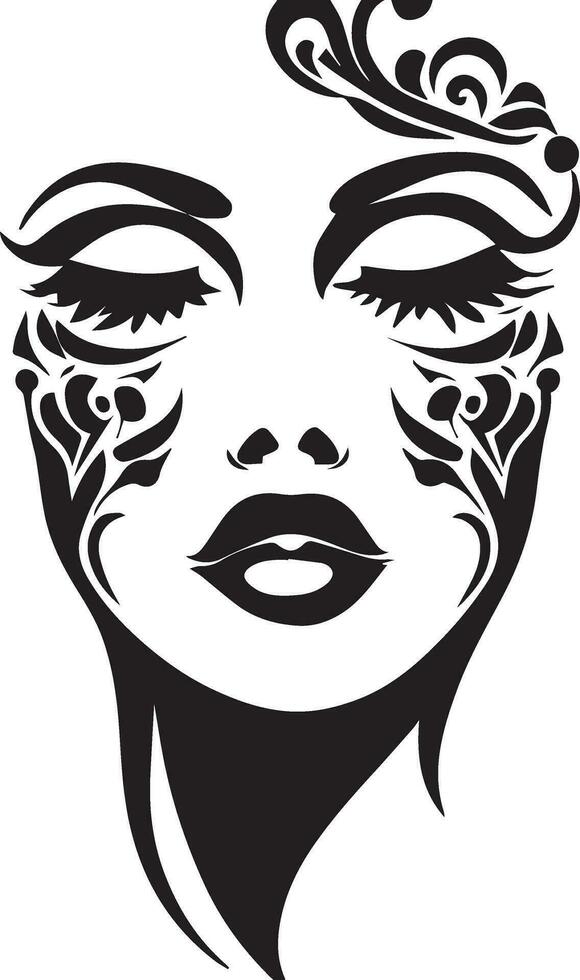 Women face tattoo design illustration vector art