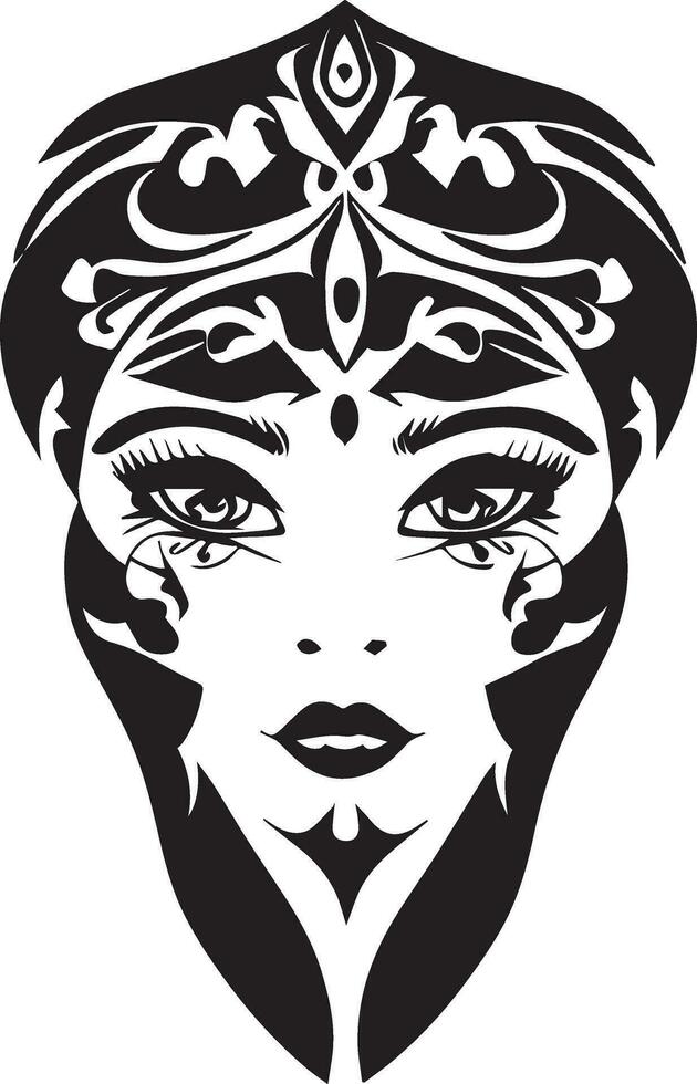 Women face tattoo design illustration vector art