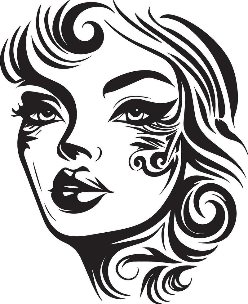 Women face tattoo design illustration vector art