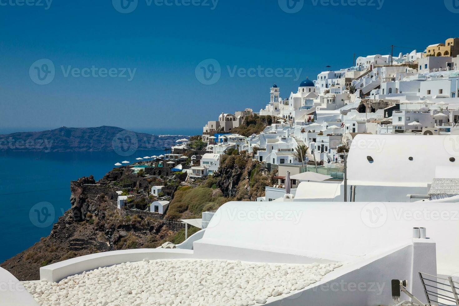 The beautiful village of Imerovigli at Santorini Island photo