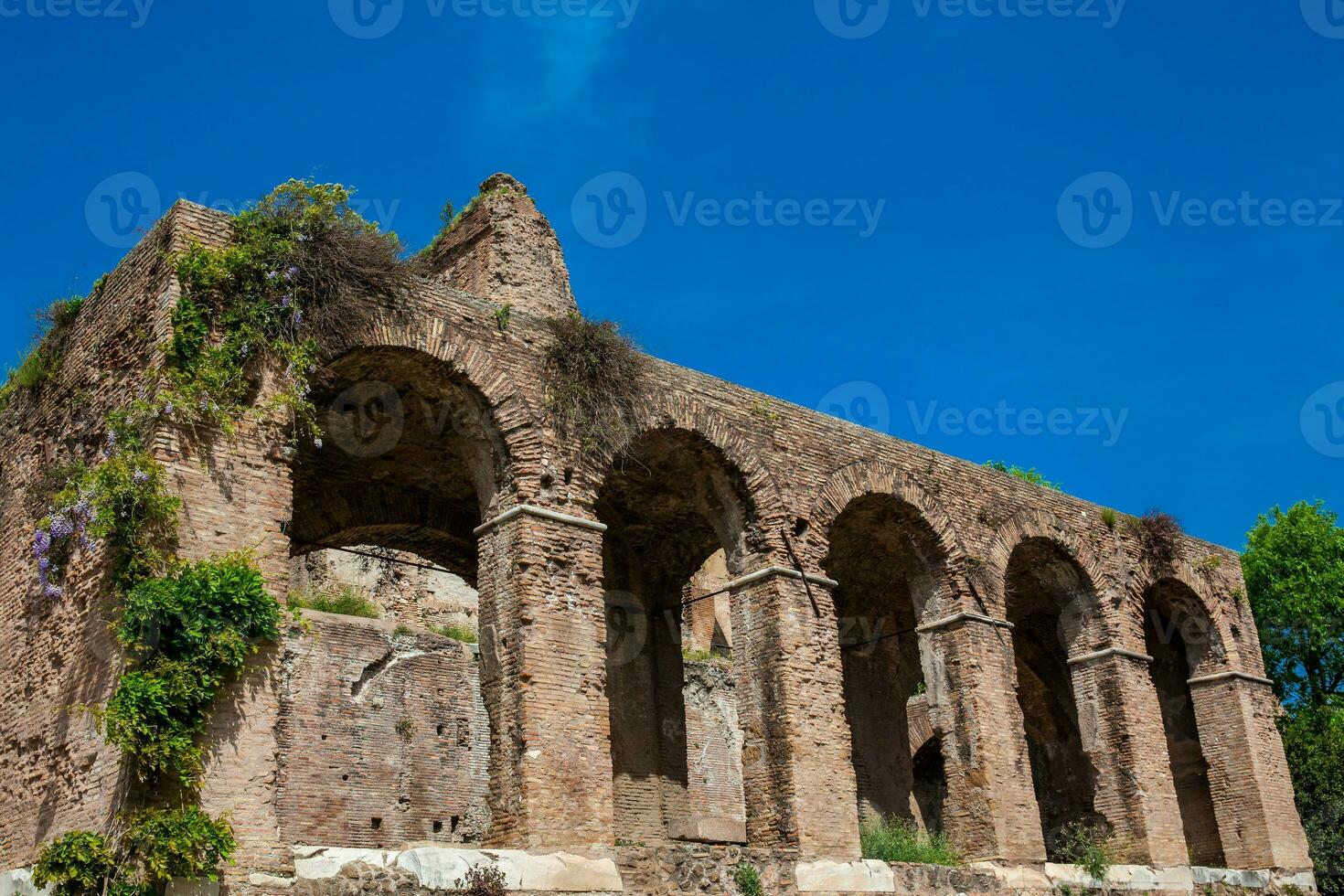 Ruins of the Medieval Porch at the Roman Forum in Rome photo