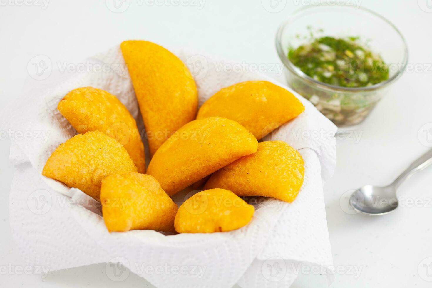 Traditional dish from el Valle del Cauca in Colombia called empanada photo
