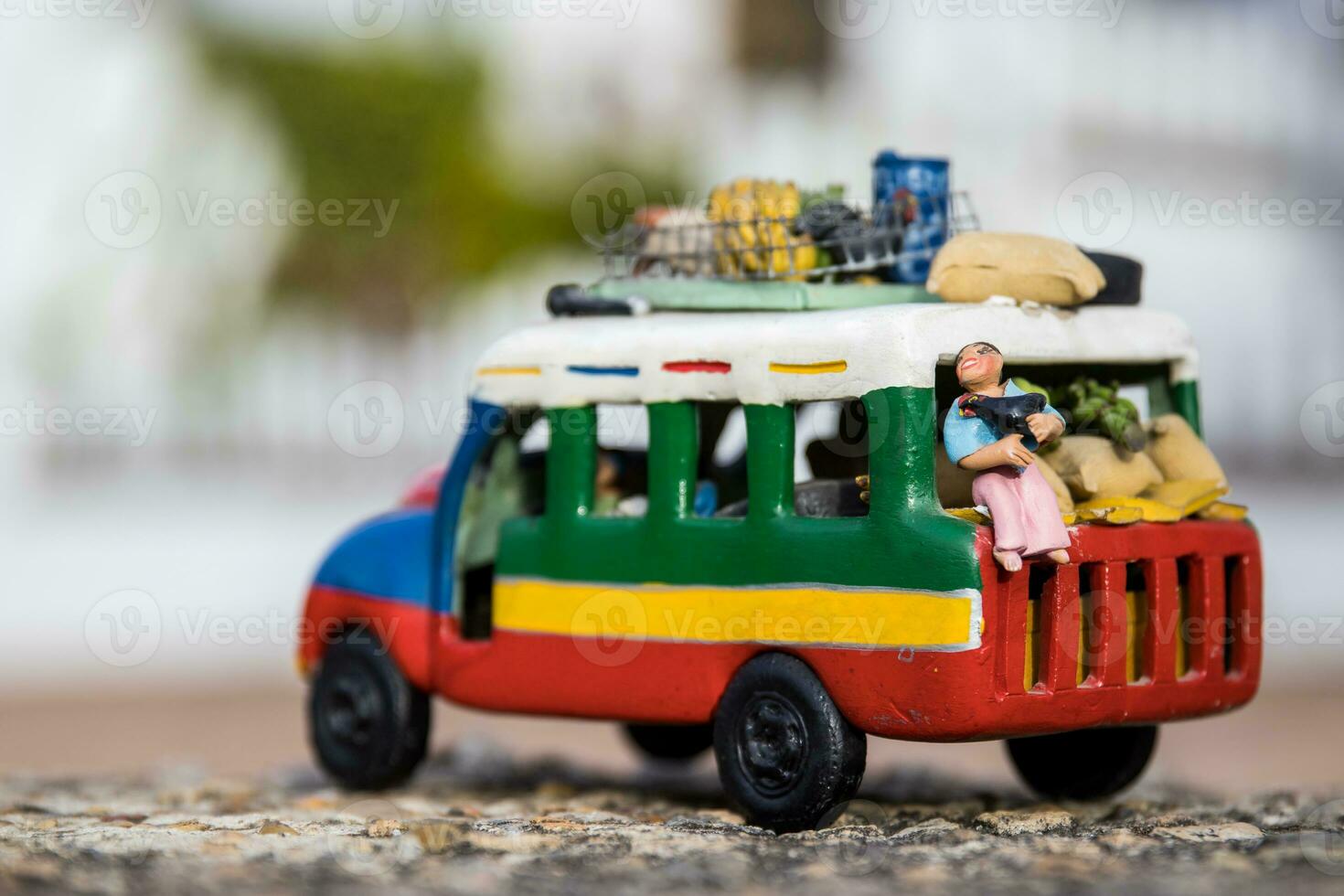 Colorful traditional rural bus from Colombia called chiva photo