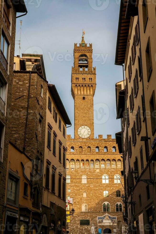 Palazzo Vecchio built at the Piazza della Signoria in the 12th century in Florence photo