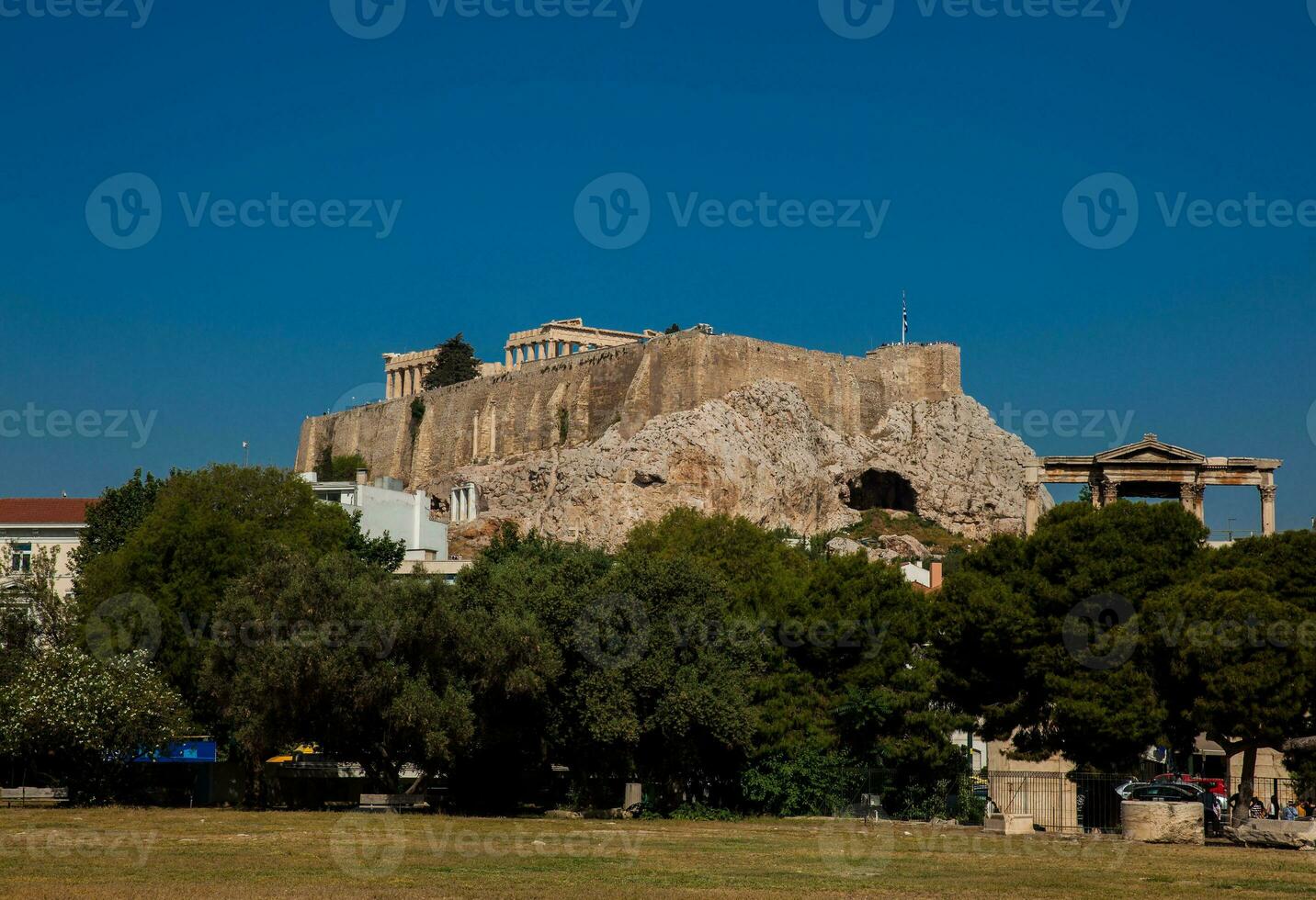 Acropolis and the Arch of Hadrian in Athens photo