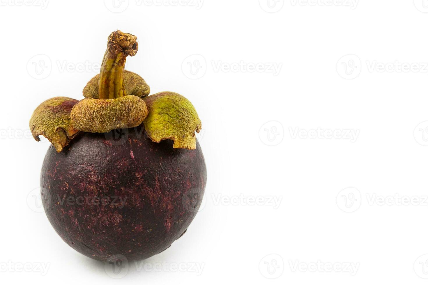 Purple mangosteen isolated on white background. Garcinia mangostana photo