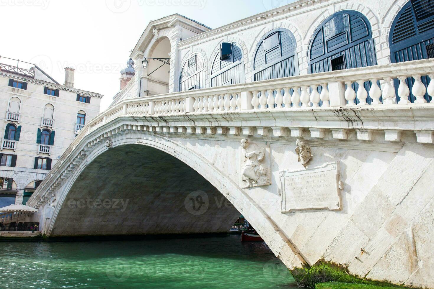 The famous Rialto Bridge over the Grand Canal in Venice built in 1591 photo