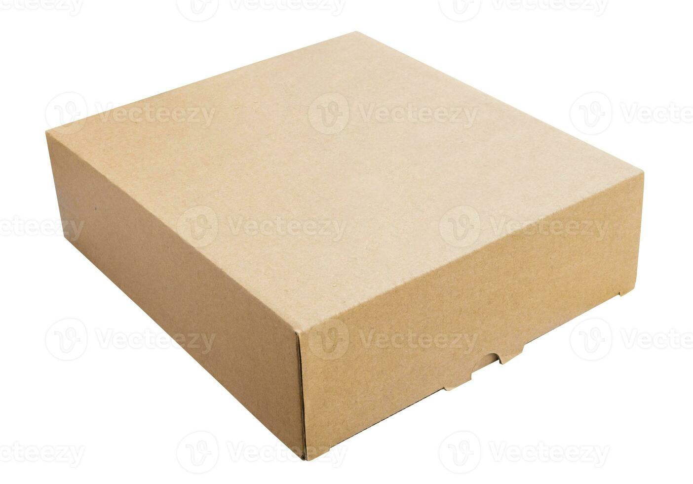 Mockup brown cardboard box isolated on white background photo