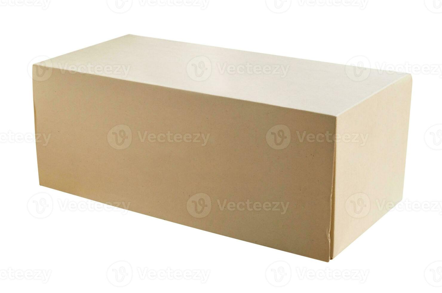 Mockup brown cardboard box isolated on white background photo