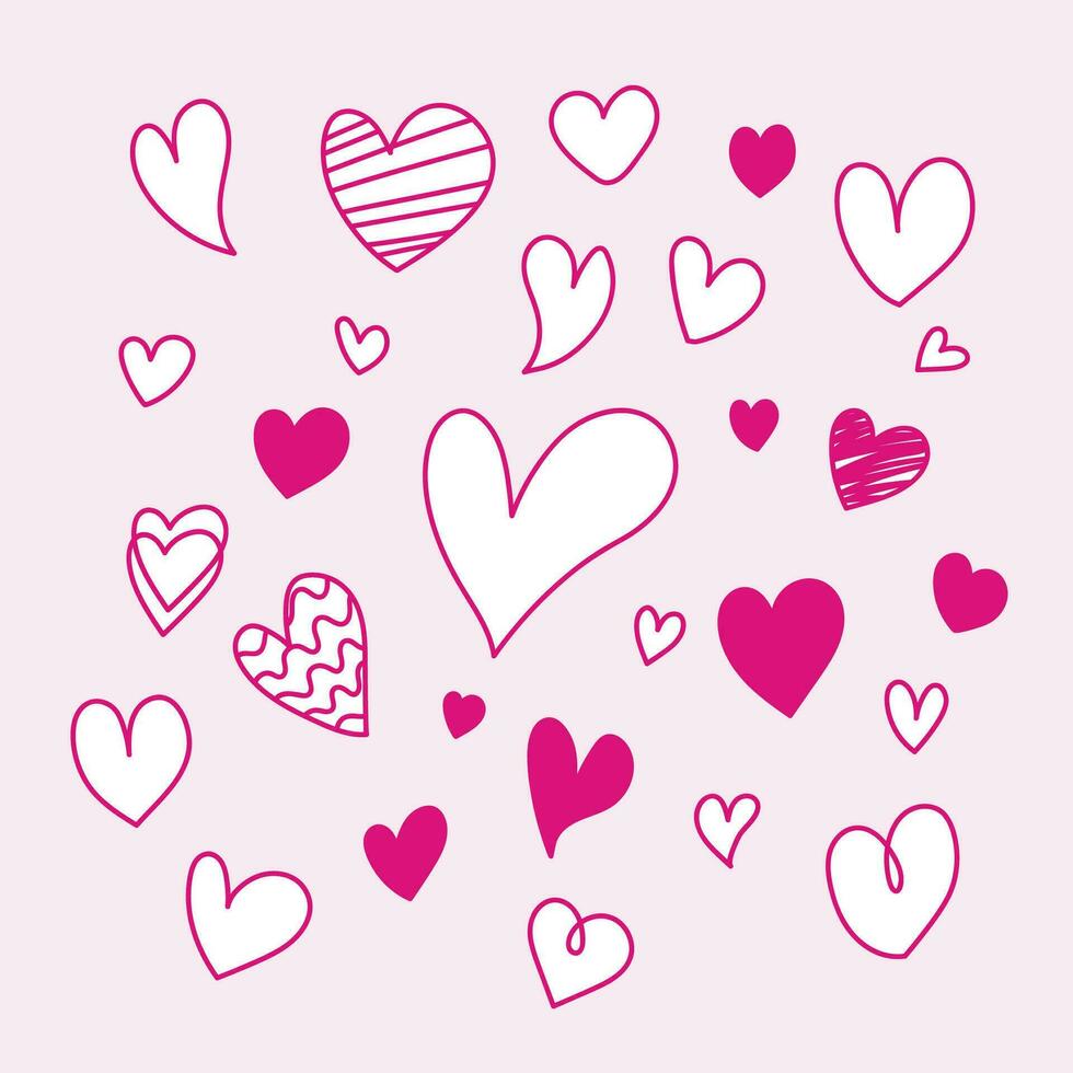 Set of various shape of heart. vector