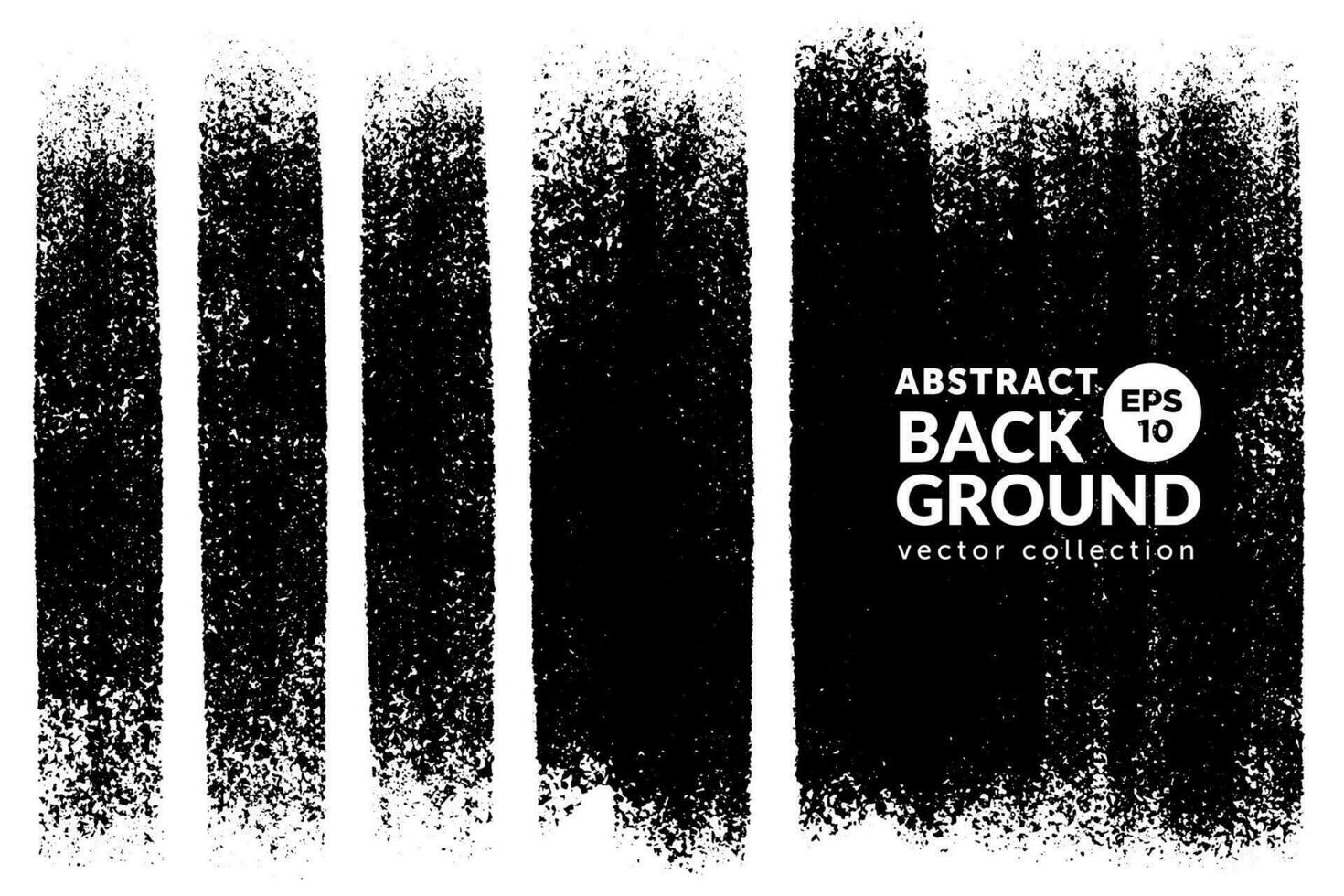 Vector set of hand drawn vertical brush strokes, stains for backdrops. Black color design elements set. One color artistic hand drawn backgrounds.